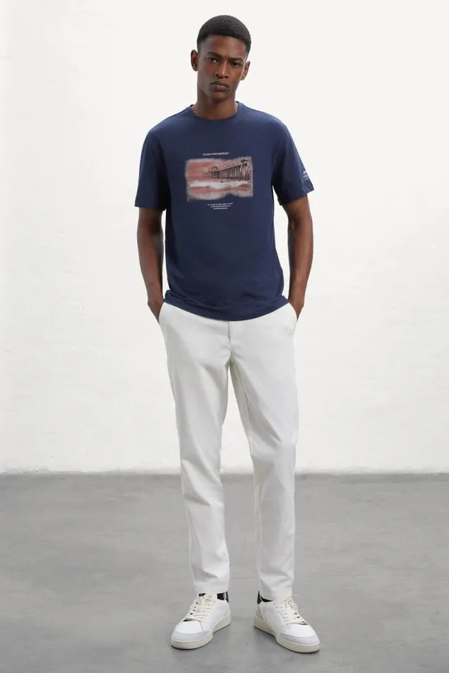 Men Blue Txim TShirt Ecoalf TShirts