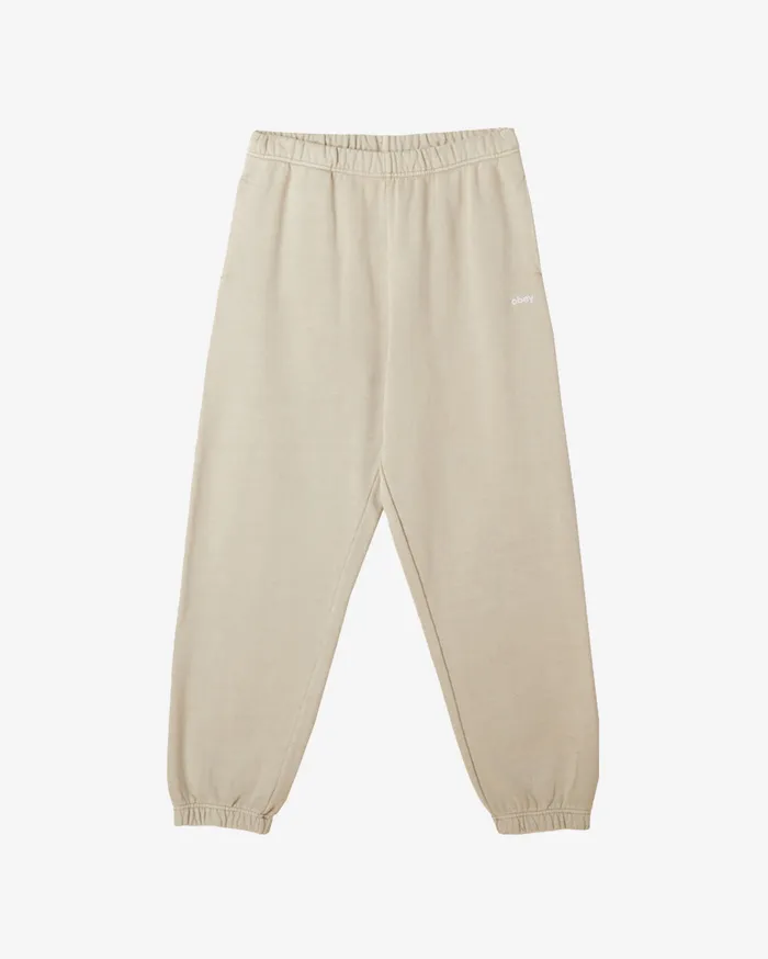 Men BOTTOMS OBEY Clothing LOWERCASE PIGMENT SWEATPANT Pigment Abbey Stone