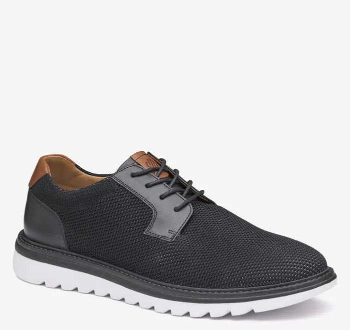 Men Braydon Knit Plain Toe Black Knit JohnstonandMurphy LaceUps