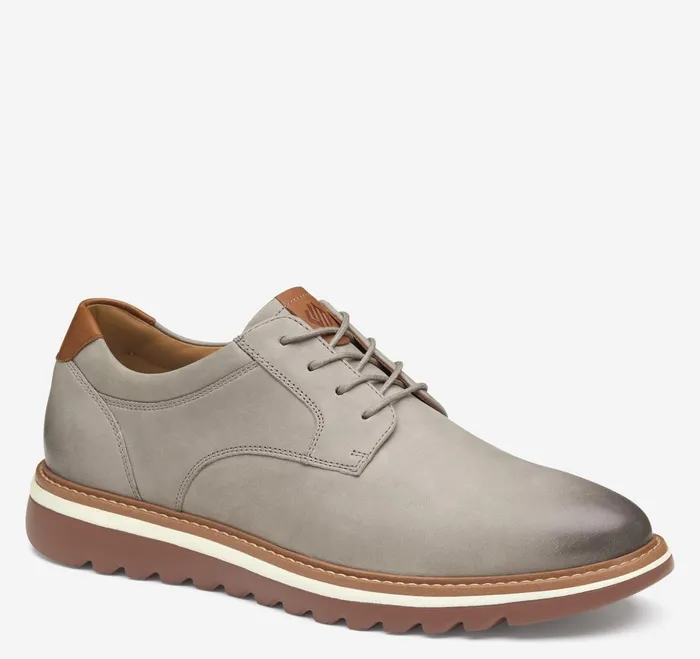 Men Braydon Plain Toe Gray Oiled Nubuck JohnstonandMurphy LaceUps