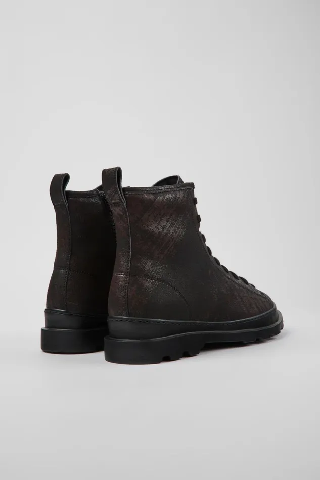 Men Brutus Blackbrown Brushed Nubuck Boot Camper Ankle Boots