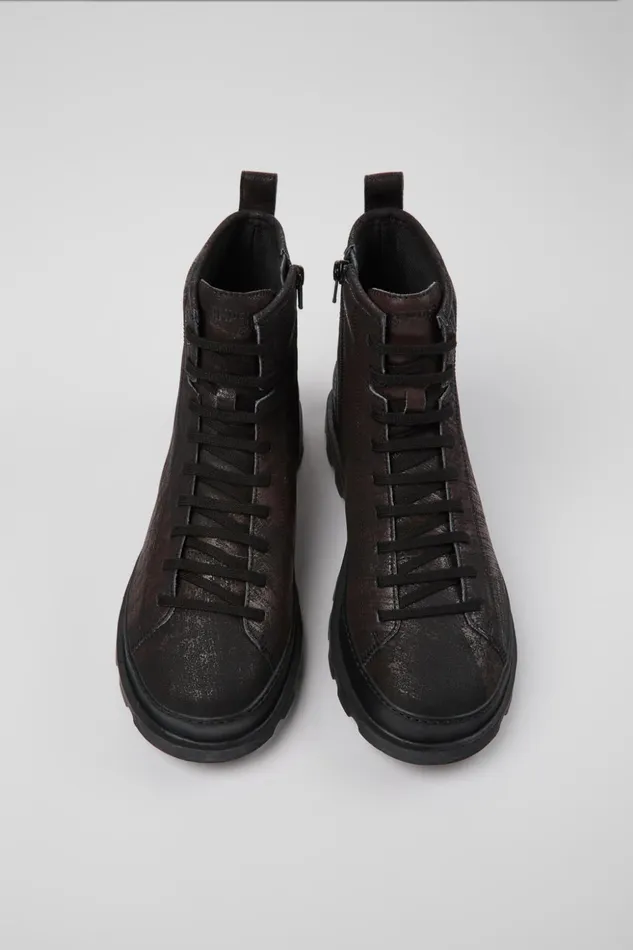 Men Brutus Blackbrown Brushed Nubuck Boot Camper Ankle Boots