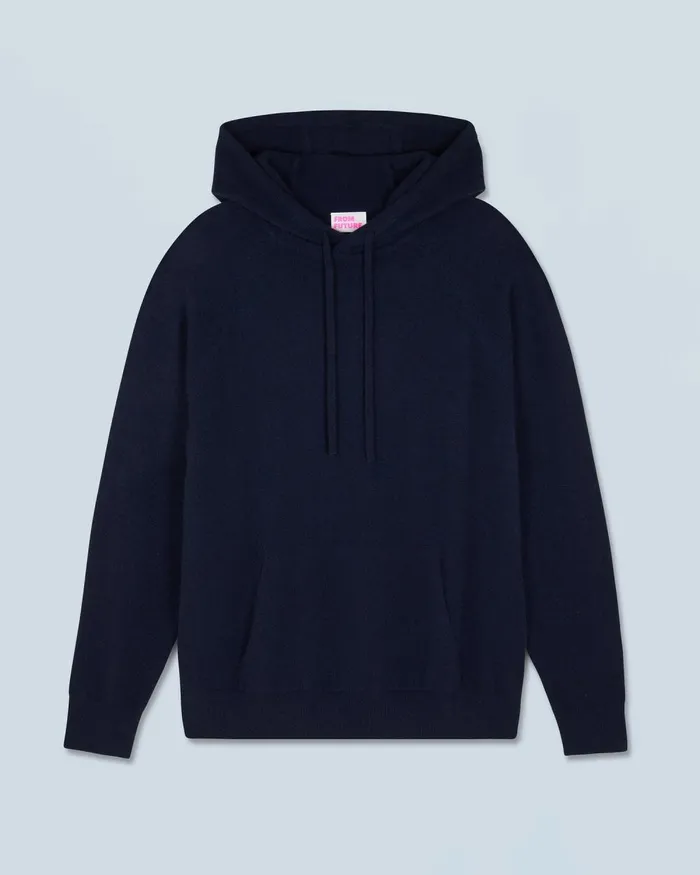 Men Cashmere Sweaters From Future Lightweight Oversized Hoodie Sweater Navy