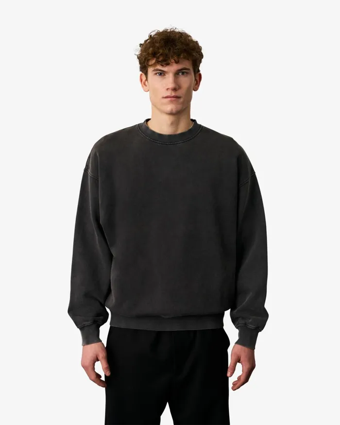 Men Crewneck Sweatshirts Colorful Standard Organic Oversized Crew Faded Black