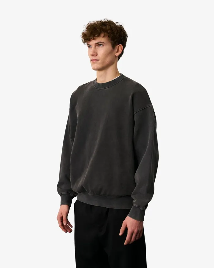 Men Crewneck Sweatshirts Colorful Standard Organic Oversized Crew Faded Black