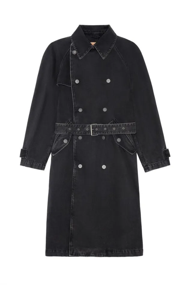 Men DDelirious Double Breasted Trench Coat Blackdark Grey Diesel Outerwear And Jackets Men DDelirious Double Breasted Trench Coat Blackdark Grey Diesel Outerwear And Jackets