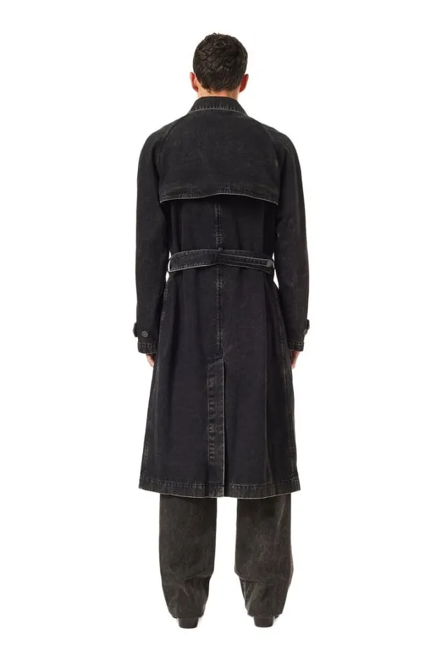 Men DDelirious Double Breasted Trench Coat Blackdark Grey Diesel Outerwear And Jackets Men DDelirious Double Breasted Trench Coat Blackdark Grey Diesel Outerwear And Jackets