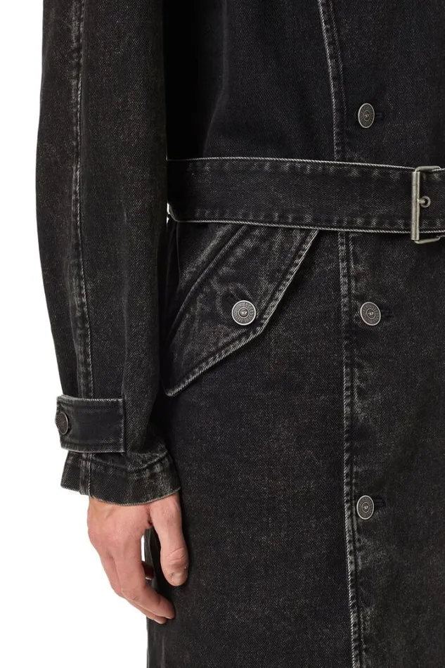 Men DDelirious Double Breasted Trench Coat Blackdark Grey Diesel Outerwear And Jackets Men DDelirious Double Breasted Trench Coat Blackdark Grey Diesel Outerwear And Jackets