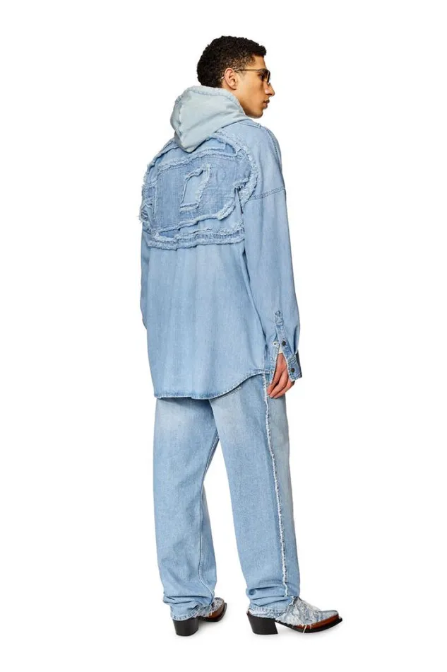 Men DKama Light Blue Diesel Shirts