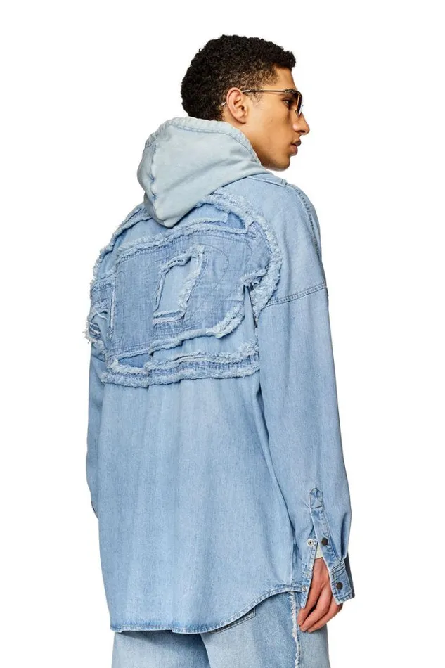 Men DKama Light Blue Diesel Shirts Men DKama Light Blue Diesel Shirts