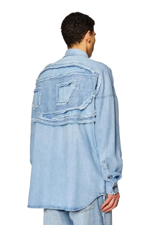 Men DKama Light Blue Diesel Shirts Men DKama Light Blue Diesel Shirts