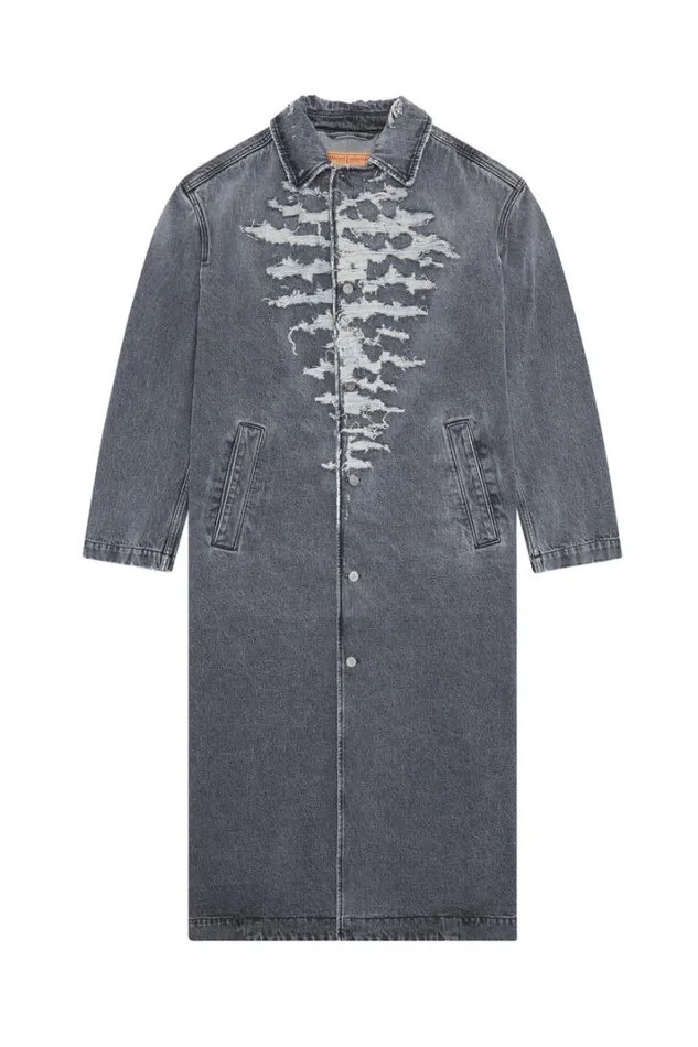 Men DRokuLongFsb1 Grey Diesel Outerwear And Jackets