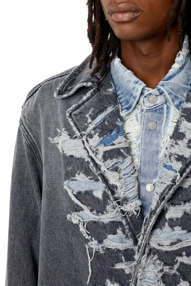 Men DRokuLongFsb1 Grey Diesel Outerwear And Jackets Men DRokuLongFsb1 Grey Diesel Outerwear And Jackets