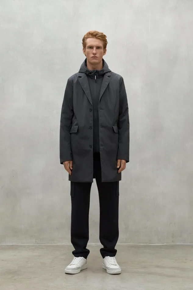 Men Dark Grey Maudit Jacket Ecoalf Coats And Jackets