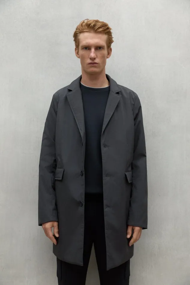 Men Dark Grey Maudit Jacket Ecoalf Coats And Jackets