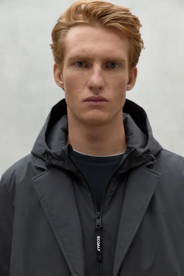 Men Dark Grey Maudit Jacket Ecoalf Coats And Jackets