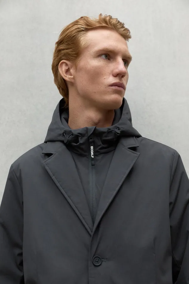 Men Dark Grey Maudit Jacket Ecoalf Coats And Jackets