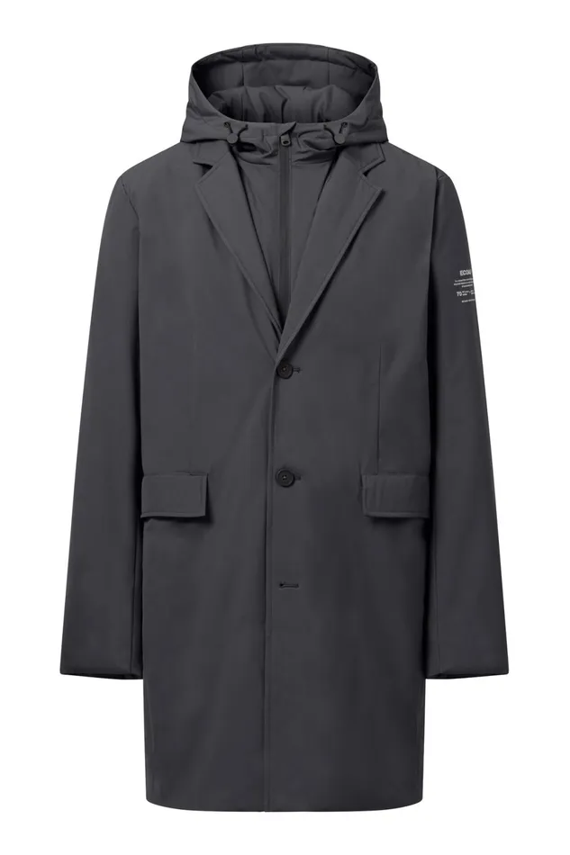 Men Dark Grey Maudit Jacket Ecoalf Coats And Jackets