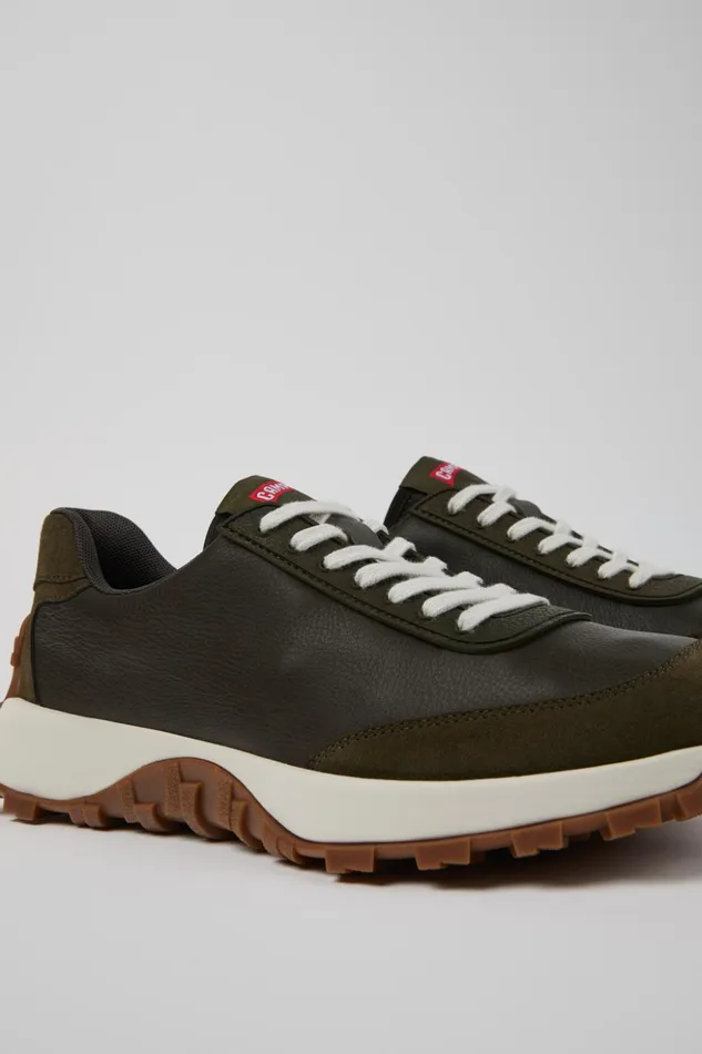 Men Drift Trail VIBRAM Green Textile And Nubuck Sneakers Camper Sneakers