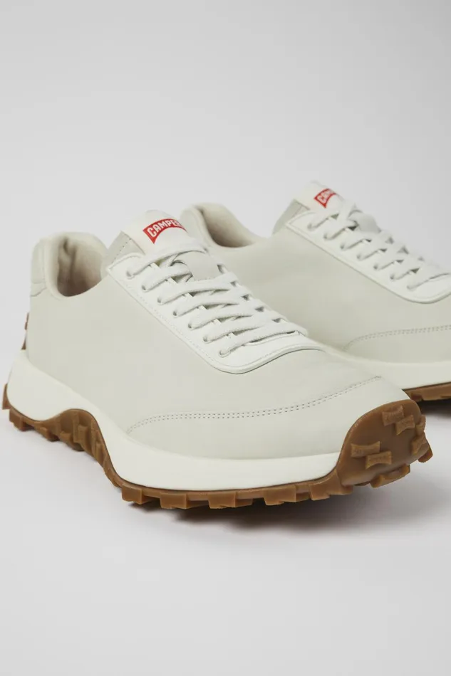 Men Drift Trail VIBRAM White Leather And Textile Sneakers Camper Sneakers