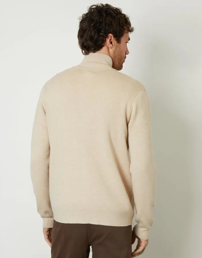 Men Ecru ZipThrough Funnel Neck Knitted Cardigan Threadbare Cardigans Men Ecru ZipThrough Funnel Neck Knitted Cardigan Threadbare Cardigans
