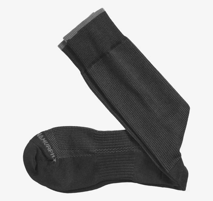 Men First In Comfort Classic Pin Dot Socks Black JohnstonandMurphy Socks