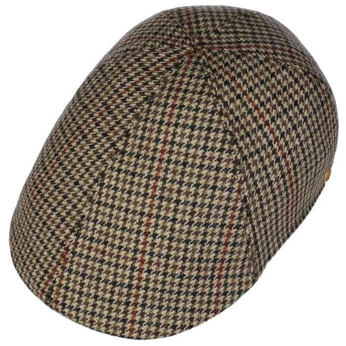 Men Flat Caps Mayser Paddy Casual Houndstooth Flat Cap Brown Men Flat Caps Mayser Paddy Casual Houndstooth Flat Cap Brown