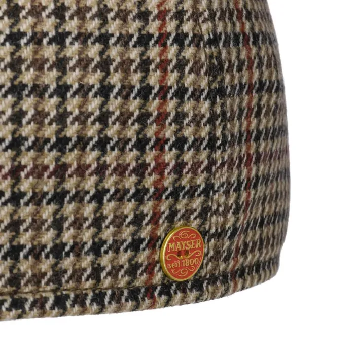 Men Flat Caps Mayser Paddy Casual Houndstooth Flat Cap Brown Men Flat Caps Mayser Paddy Casual Houndstooth Flat Cap Brown