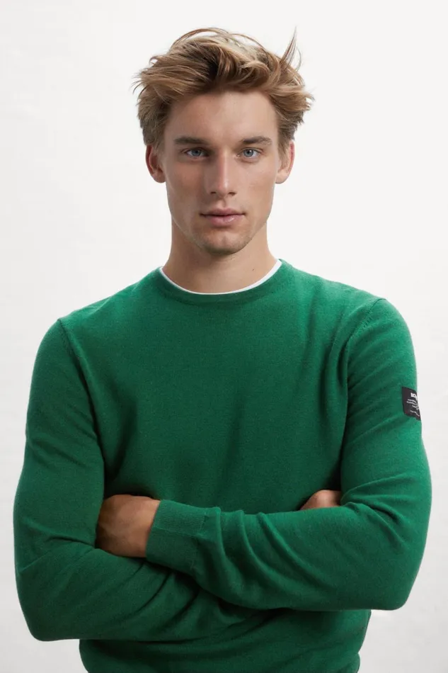 Men Green Bayona Knitted Jumper Ecoalf Knitwear