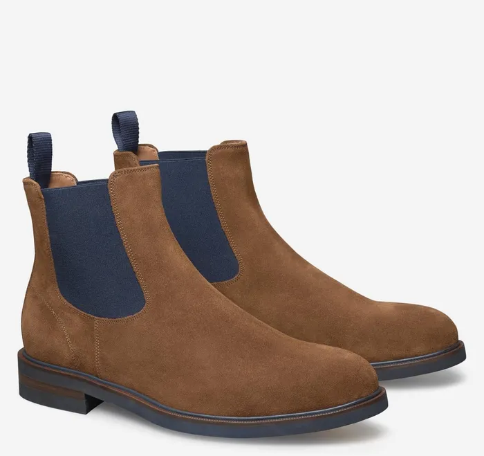 Men Hartley Chelsea Boot Snuff Italian Suede JohnstonandMurphy Boots