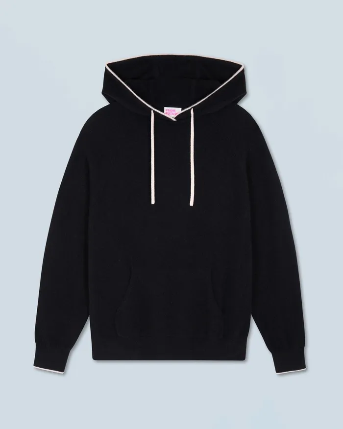 Men Hoodies From Future Lightweight Contrast Trim Hoodie Sweater Black