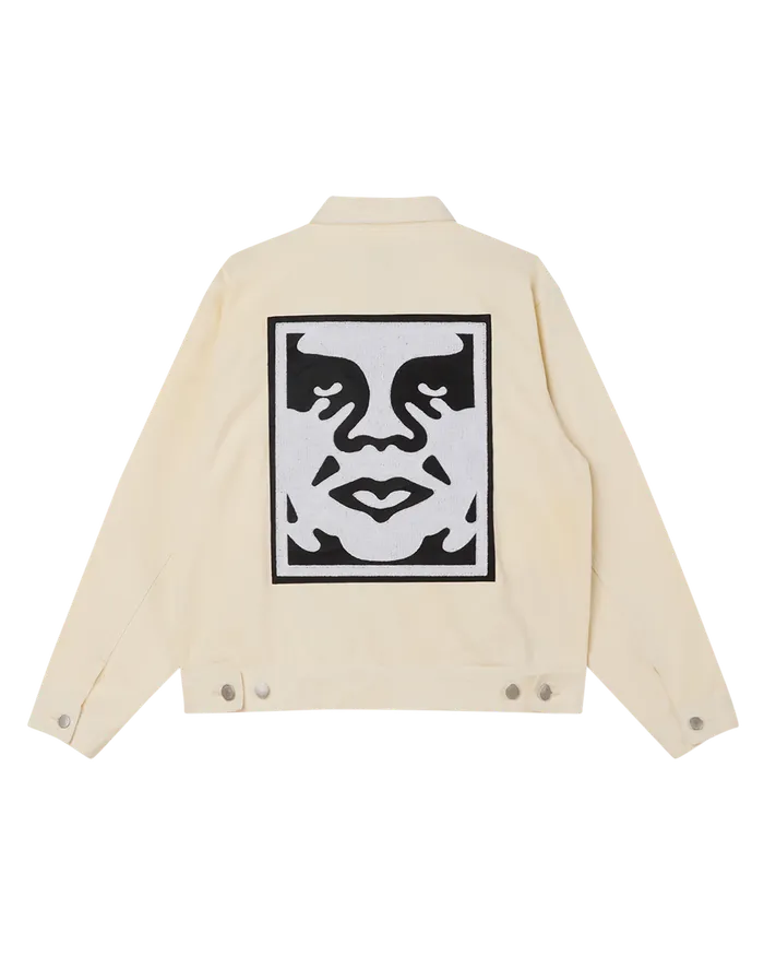 Men ICON HARDWORK ZIP JACKET Unbleached JACKETS OBEY Clothing