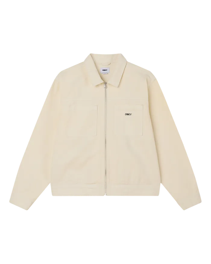 Men ICON HARDWORK ZIP JACKET Unbleached JACKETS OBEY Clothing