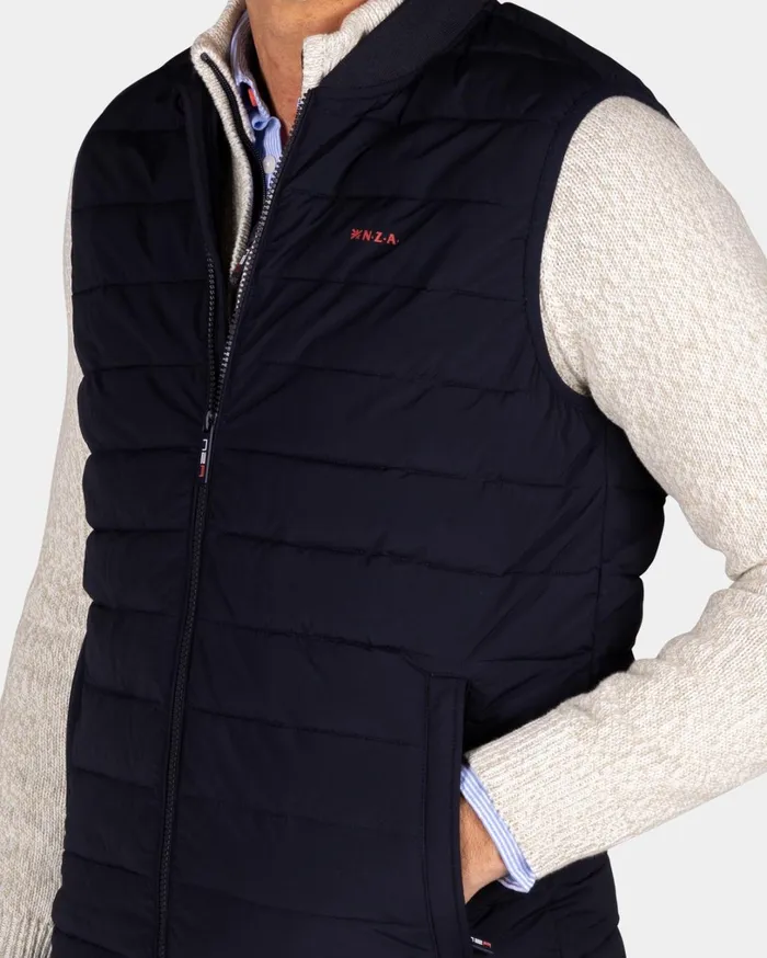 Men Jackets NZA New Zealand Auckland Quilted Navy Bodywarmer 8211 Midnight Navy