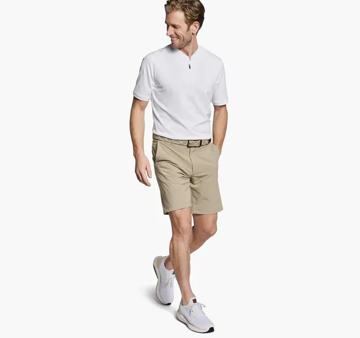 Men Jacquard Zip Polo White JohnstonandMurphy Polos and Tees Men Jacquard Zip Polo White JohnstonandMurphy Polos and Tees