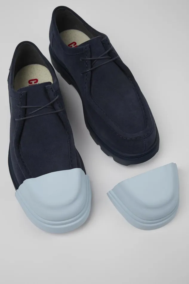 Men Junction Blue Nubuck Shoes Camper Formal Shoes Men Junction Blue Nubuck Shoes Camper Formal Shoes