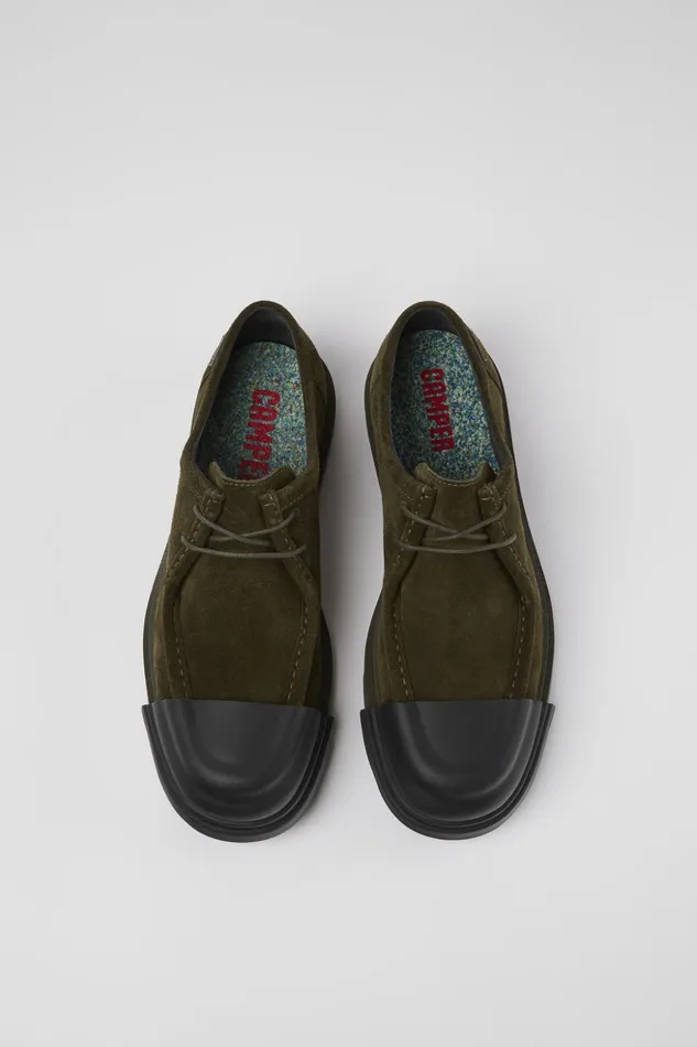 Men Junction Green Nubuck Wallabee Camper Formal Shoes Men Junction Green Nubuck Wallabee Camper Formal Shoes