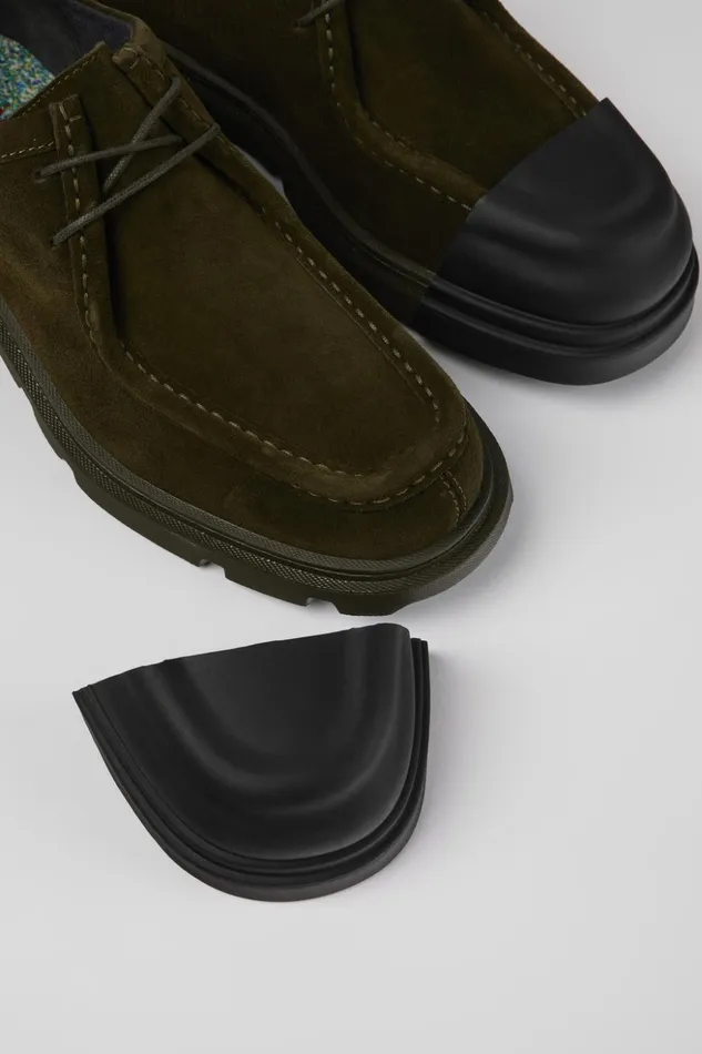 Men Junction Green Nubuck Wallabee Camper Formal Shoes Men Junction Green Nubuck Wallabee Camper Formal Shoes