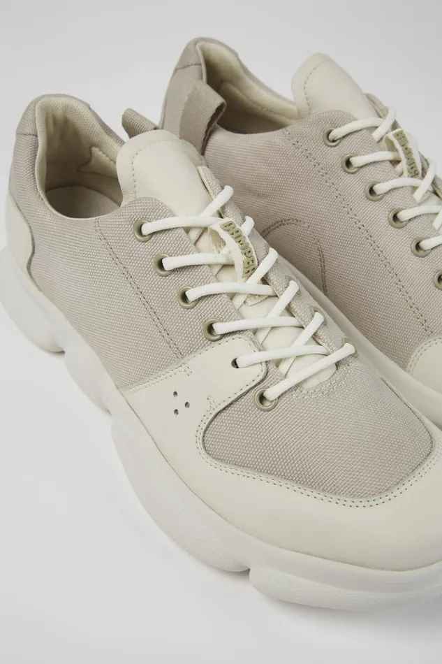 Men Karst White Leather And Recycled PET Sneakers Camper Sneakers