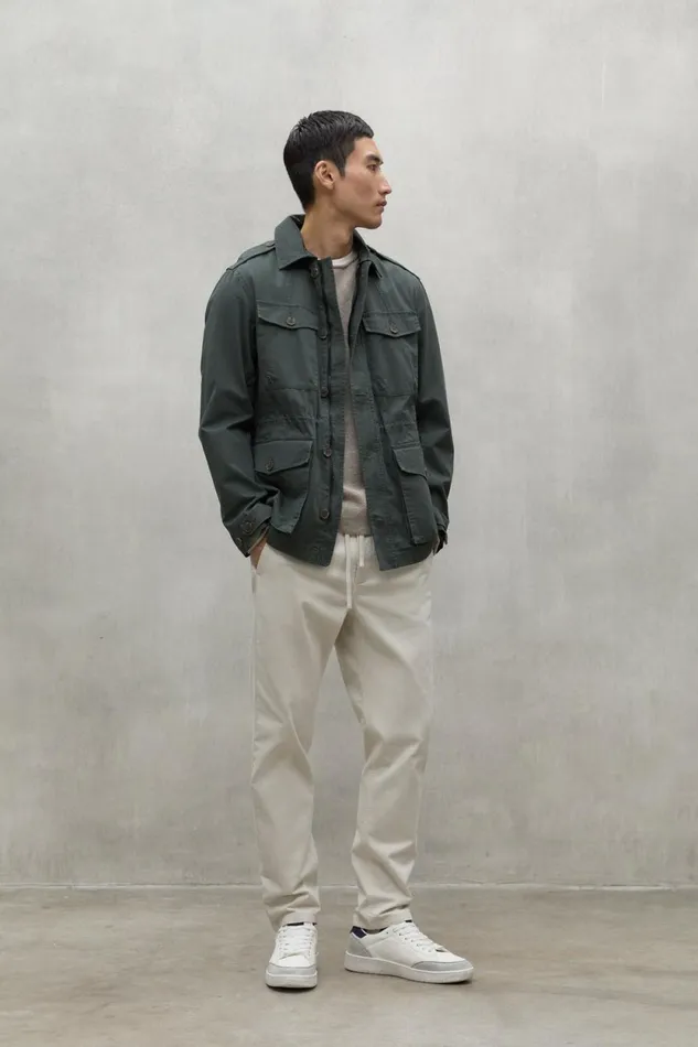 Men Khaki Lawu Jacket Ecoalf Coats And Jackets