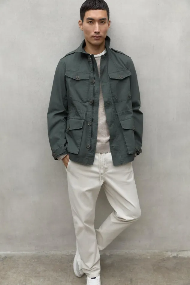 Men Khaki Lawu Jacket Ecoalf Coats And Jackets