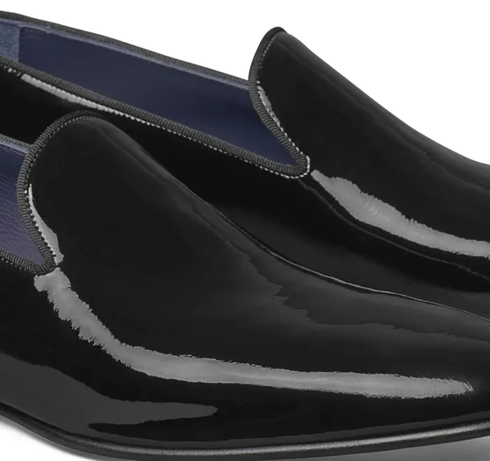 Men Kinser SlipOn Loafer Black Italian Patent Calfskin JohnstonandMurphy Formal Shoes Men Kinser SlipOn Loafer Black Italian Patent Calfskin JohnstonandMurphy Formal Shoes