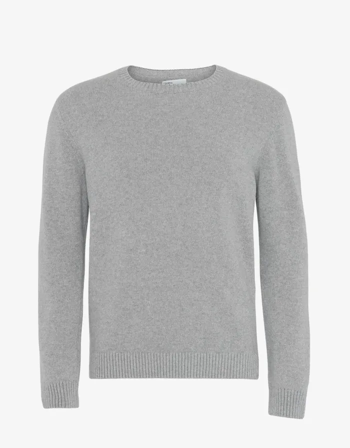 Men Knit Sweaters Colorful Standard Classic Merino Wool Crew Heather Grey