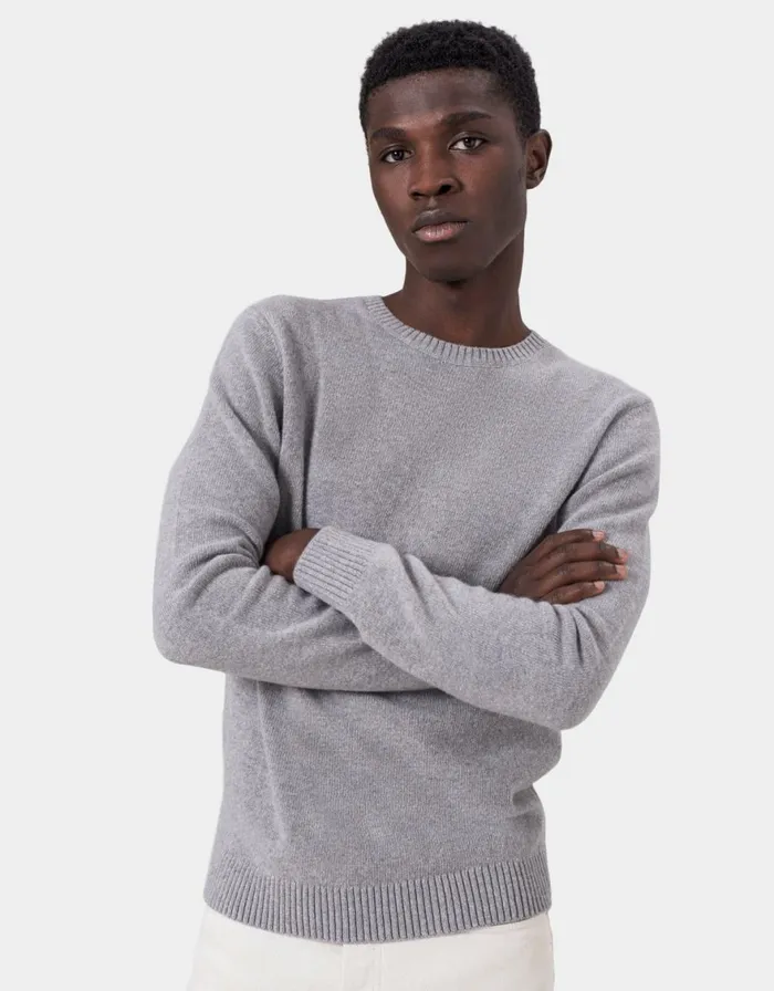 Men Knit Sweaters Colorful Standard Classic Merino Wool Crew Heather Grey