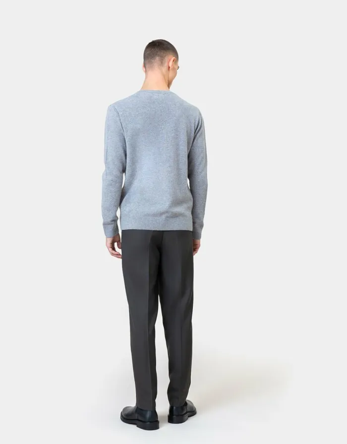 Men Knit Sweaters Colorful Standard Light Merino Wool Crew Heather Grey