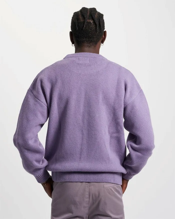 Men Knit Sweaters Colorful Standard Oversized Merino Wool Crew Lava Grey