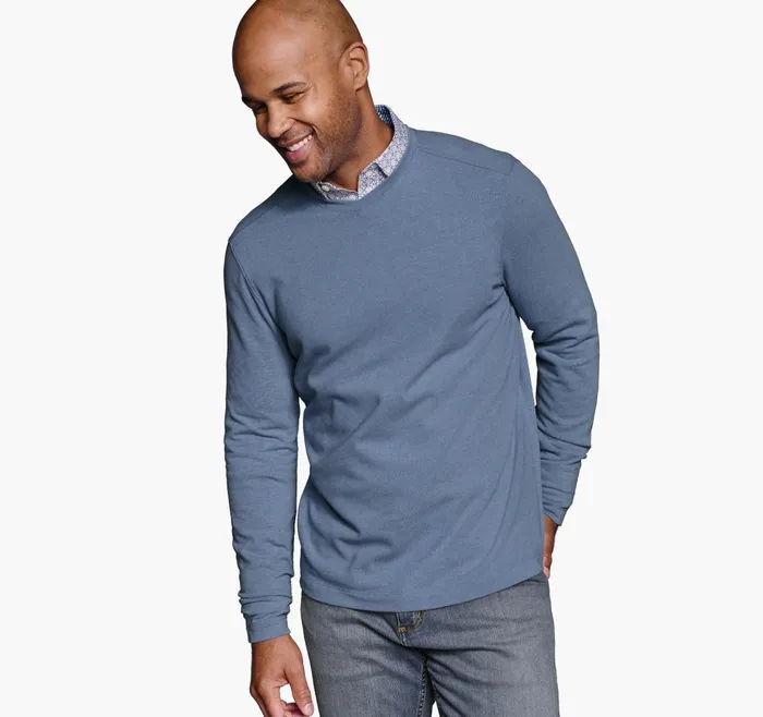 Men Knit VNeck Light Blue JohnstonandMurphy Sweaters and Knits