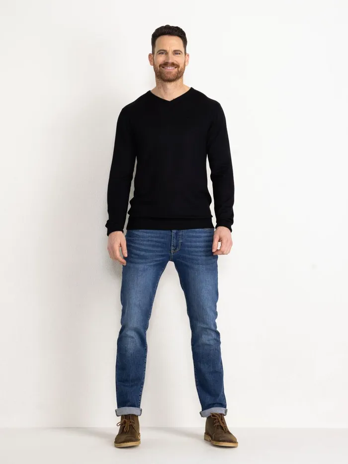 Men Knits and Sweats Petrol Industries Essential VNeck Knit Black