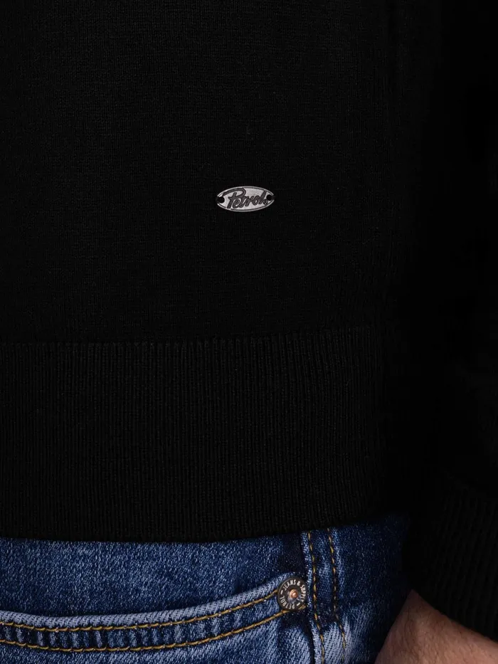 Men Knits and Sweats Petrol Industries Essential VNeck Knit Black