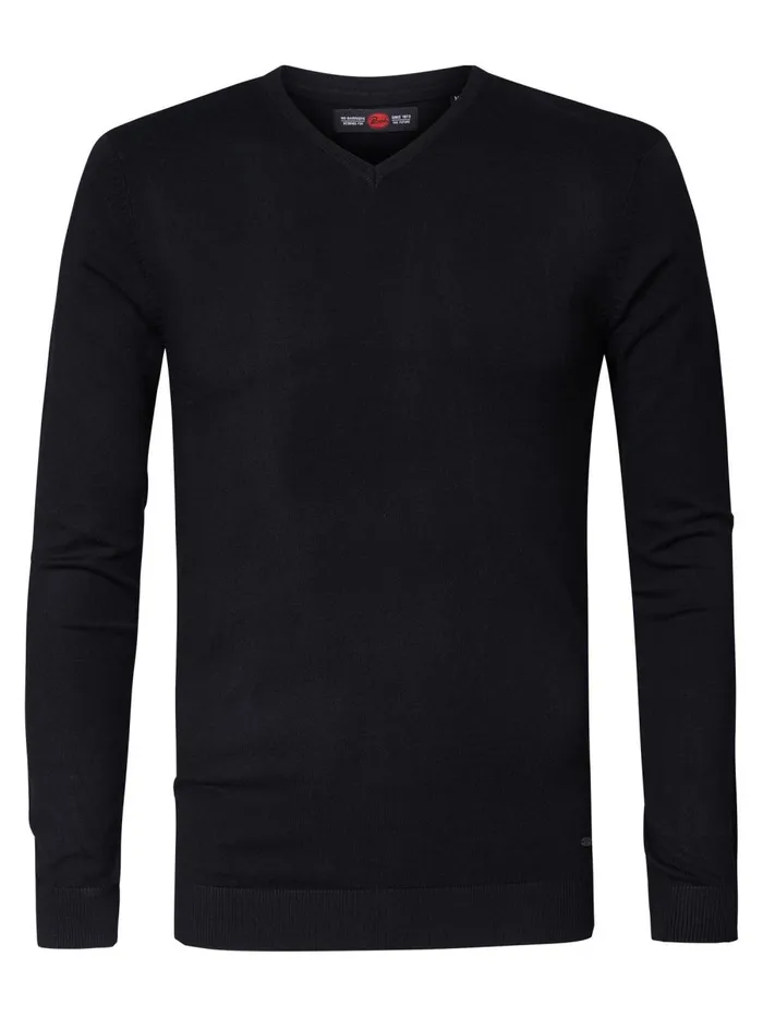 Men Knits and Sweats Petrol Industries Essential VNeck Knit Black